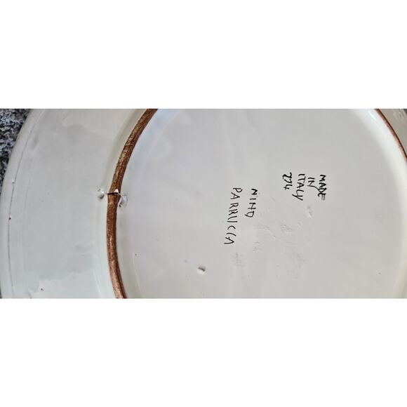Nino Parrucca Pottery Modernist‎ Plate 10.5" Made in Italy #214 Grape Harvest - Picture 5 of 5